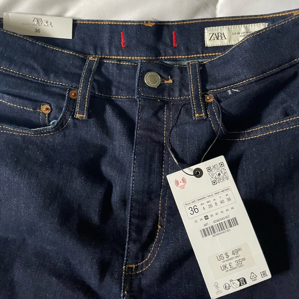 Slim fit wide leg Zara jeans